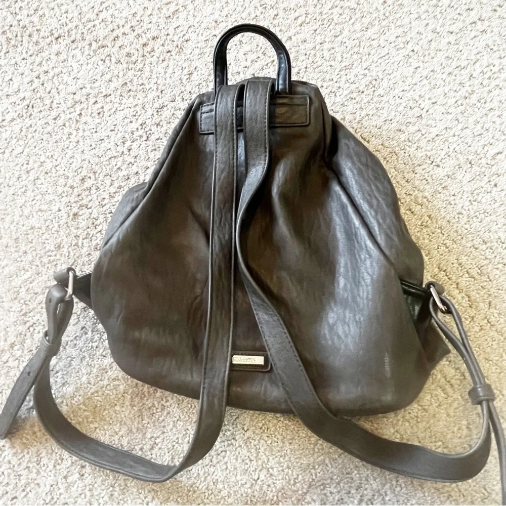Dream Control Backpack Gray Vegan Leather Book School Diaper Bag College Travel